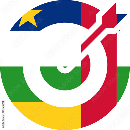Central African Republic Flag on Target icon