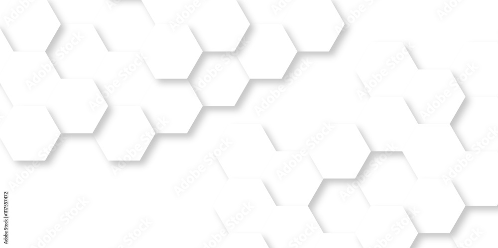 Realistic geometric pattern White Hexagonal Background. Luxury White Pattern. 3D Futuristic abstract honeycomb mosaic white background. geometric mesh cell texture. modern futuristic wallpaper. Realistic geometric pattern White Hexagonal Background. Luxury White Pattern. 3D Futuristic abstract honeycomb mosaic white background. geometric mesh cell texture. modern futuristic wallpaper.
