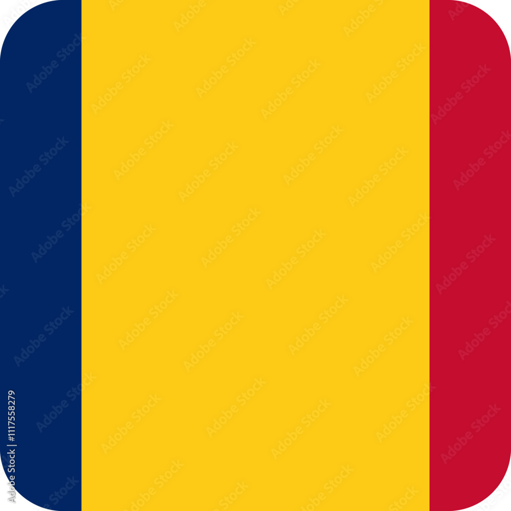 Fototapeta premium Chad Flag Square Icon
