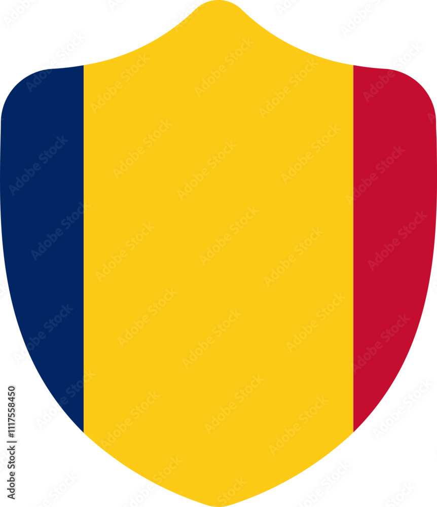 Fototapeta premium Shield Shape of Chad Flag