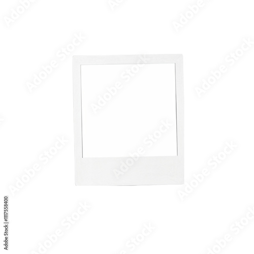 Retro Polaroid instant photo frame, isolated in PNG with transparency for design use.