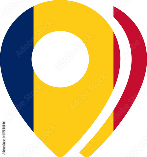 Free Download Chad flag on Map Icon - GFXLoad