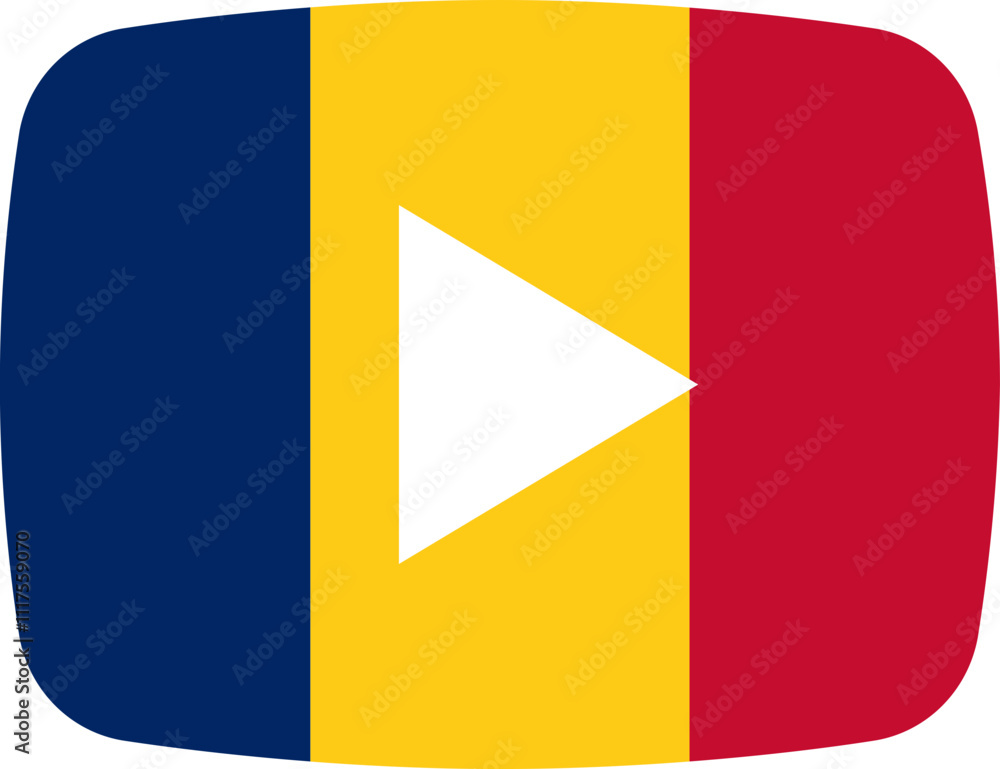 Fototapeta premium Chad Flag on video player icon