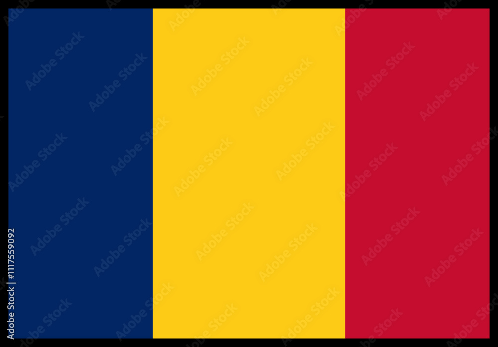 Fototapeta premium Chad Flag rectangle Icon
