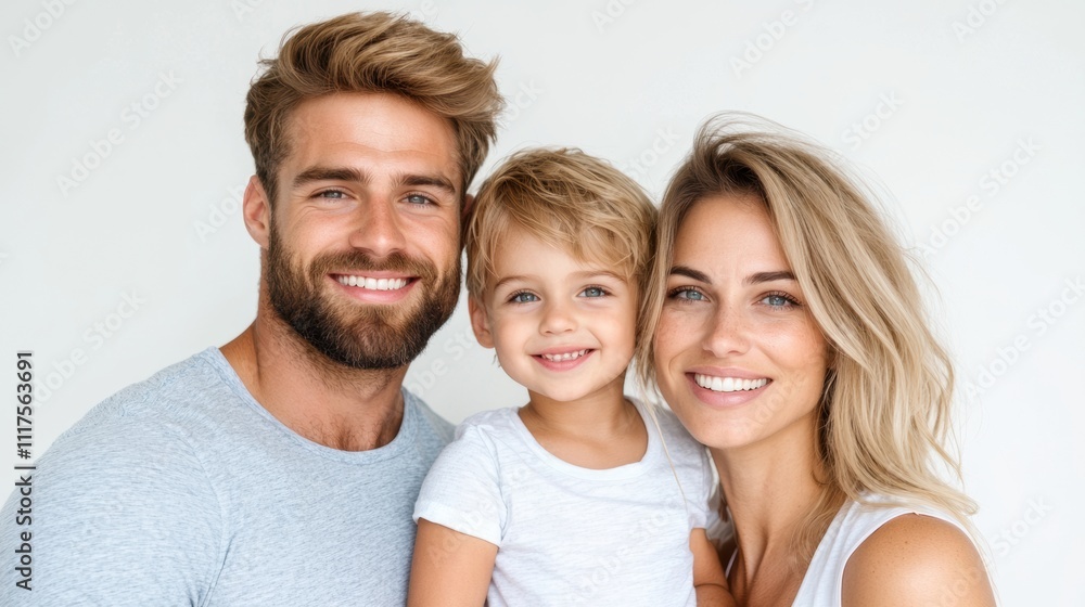 Happy Child with Parents Smiling Together Happy Child with Parents Smiling Together