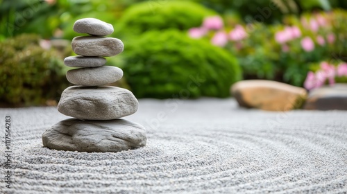 Zen Garden Stone Stacking for Tranquility and Balance photo