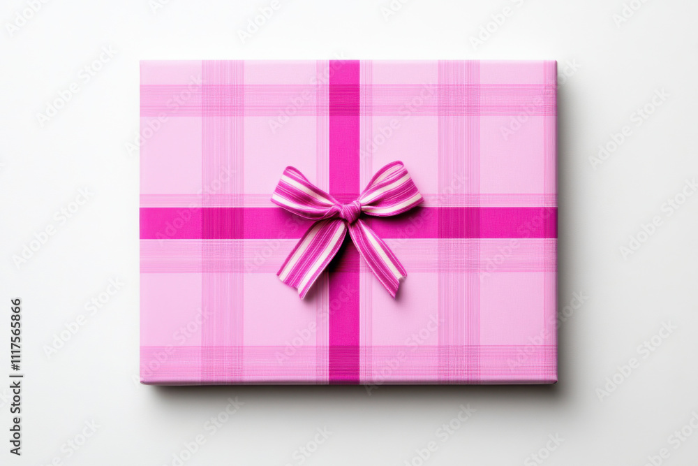 Stylish pink plaid gift box with smooth blank area for personalization. Perfect for any occasion, this vibrant design adds cheerful touch to your presents Stylish pink plaid gift box with smooth blank area for personalization. Perfect for any occasion, this vibrant design adds cheerful touch to your presents