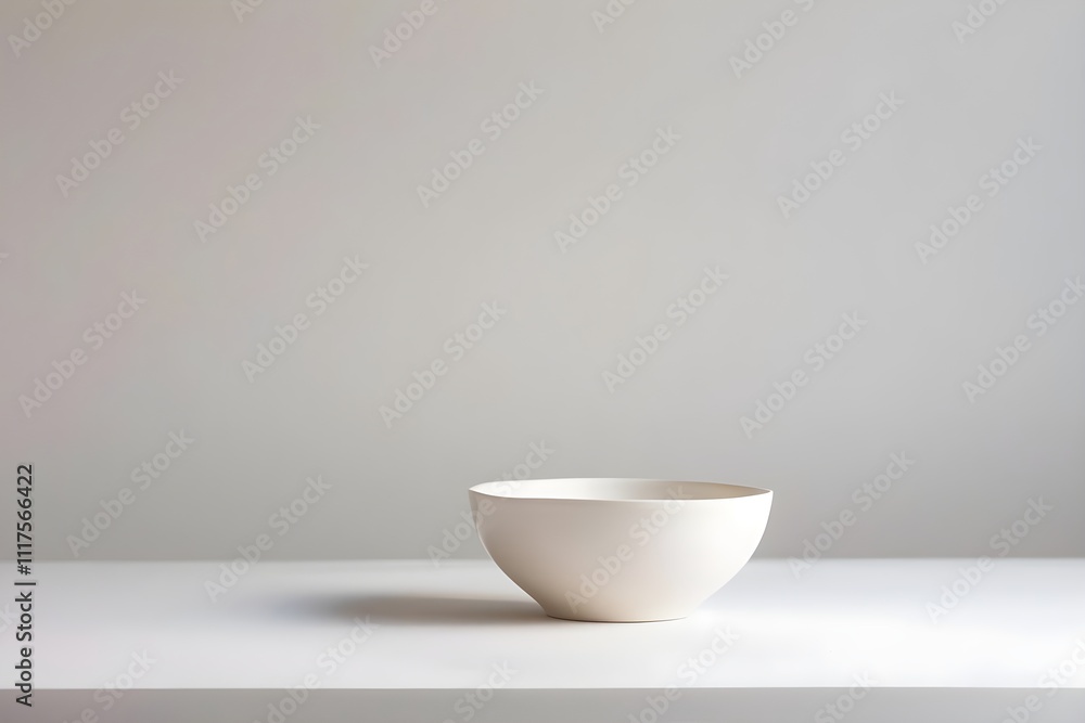 A white bowl sits on a table A white bowl sits on a table