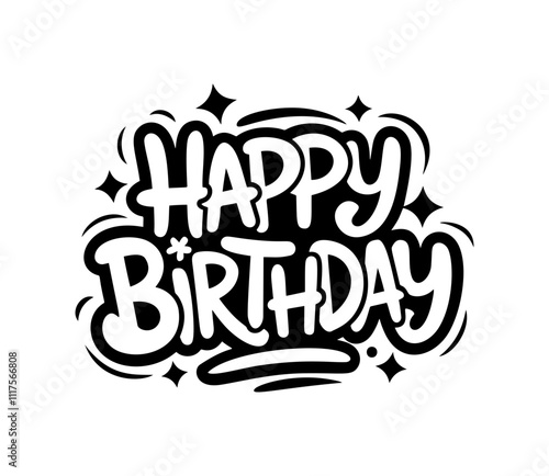 Happy Birthday. Happy Birthday vector lettering design. Modern calligraphy. Vector stock illustration

