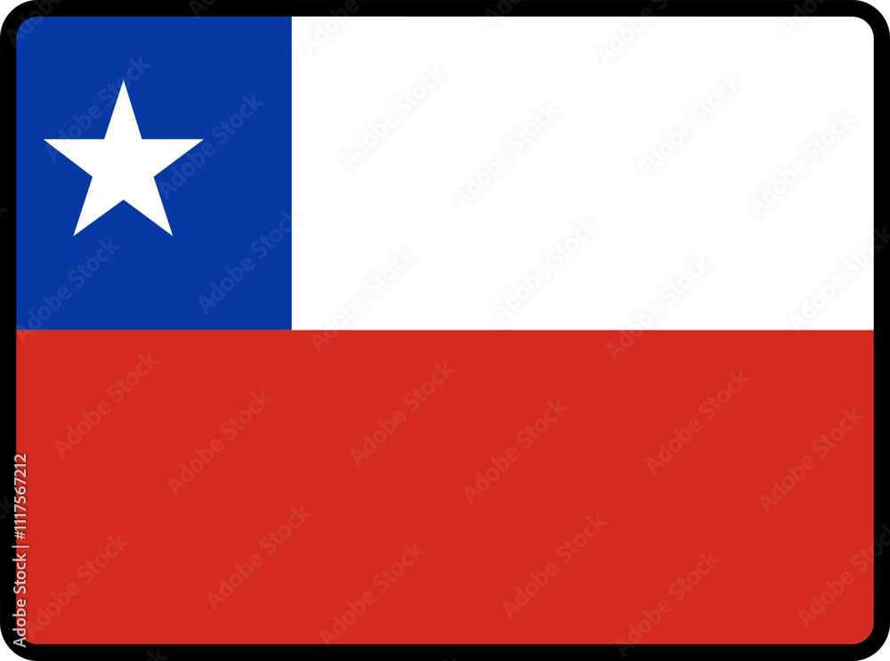 Chile Flag Smooth rectangle icon Chile Flag Smooth rectangle icon