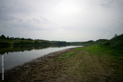 A small river on a cloudy day