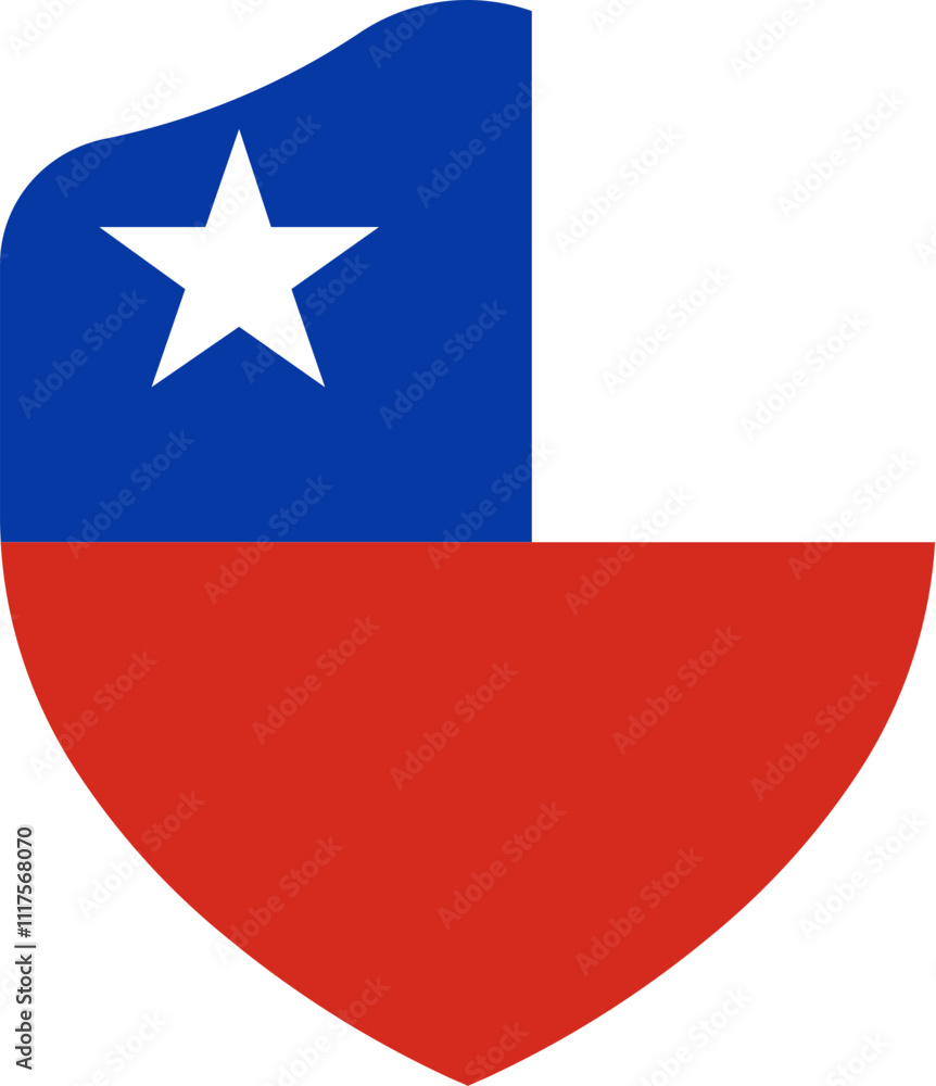 Chile Flag on Shield Shape Chile Flag on Shield Shape