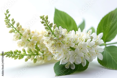 Osmunda Flower isolated on white background.close up. photo