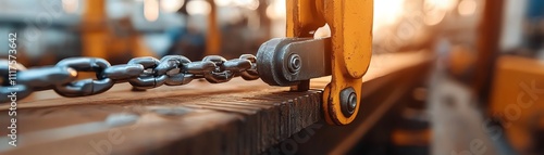 A heavyduty bolt cutter, with a chain lock being cut photo