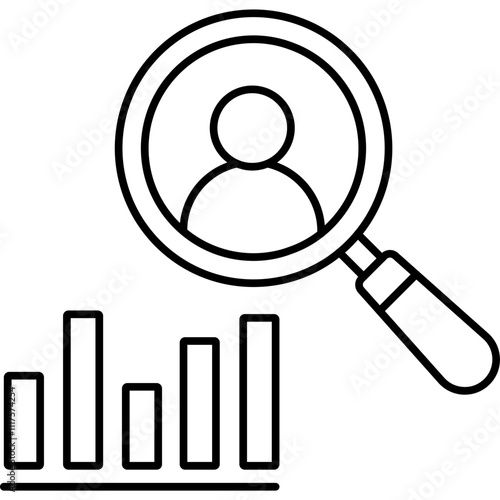 Competitor analysis vector icon with an isolated background