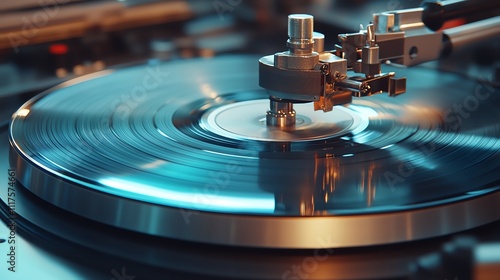 Wallpaper Mural A metal polisher spinning at high speed, shining a steel plate Torontodigital.ca