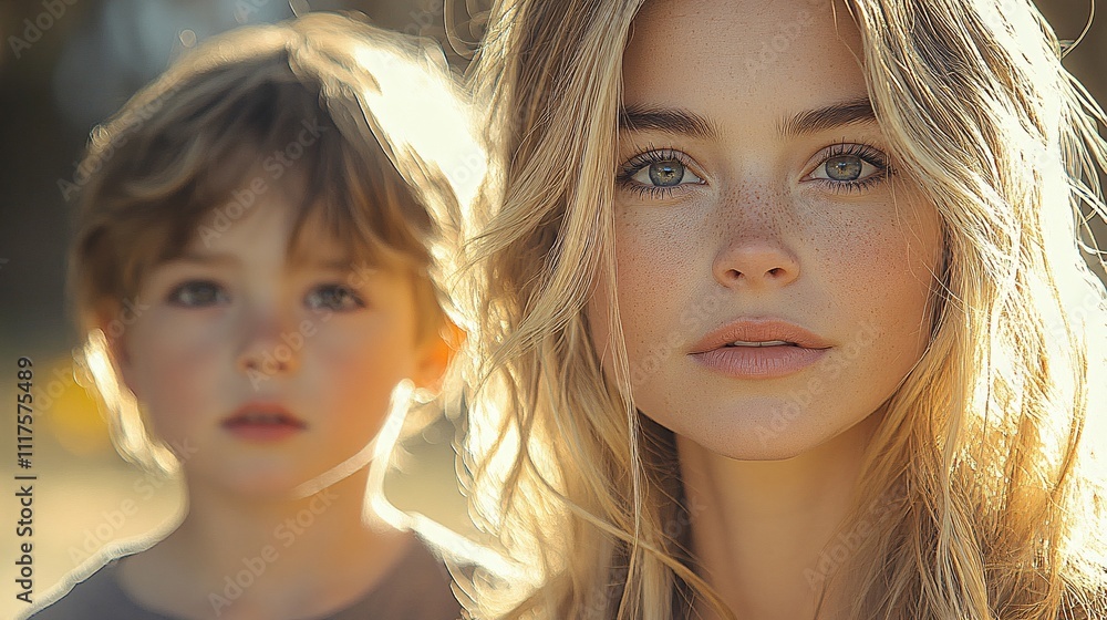 Gentle Mother's Love Captured in Her Eyes Gentle Mother's Love Captured in Her Eyes