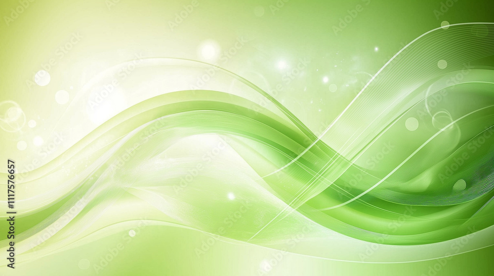 Abstract green background with soft lines and curves, creating an elegant atmosphere. The color scheme includes shades of light yellow to white, giving the impression that it is illuminated by sunligh Abstract green background with soft lines and curves, creating an elegant atmosphere. The color scheme includes shades of light yellow to white, giving the impression that it is illuminated by sunligh