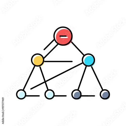 breadth first search bfs color icon vector. breadth first search bfs sign. isolated symbol illustration