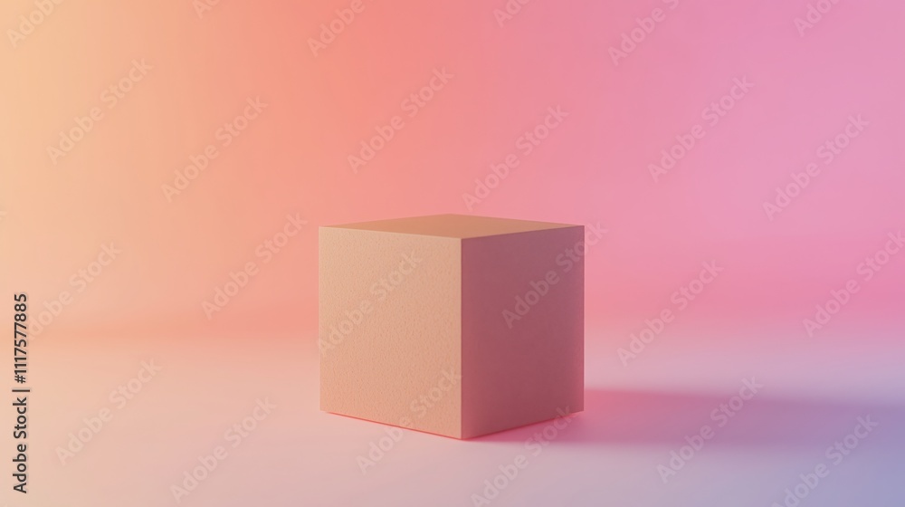 A small kraft paper box with minimalistic design elements, surrounded by soft gradient tones A small kraft paper box with minimalistic design elements, surrounded by soft gradient tones