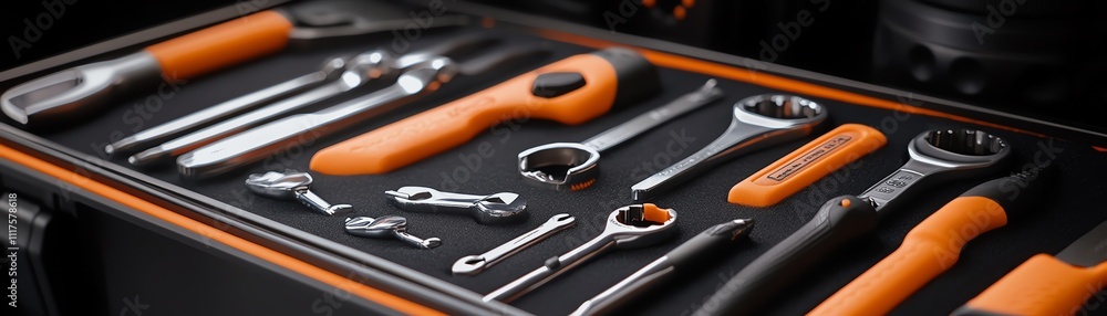 A toolbox with foam inserts holding specialized tools securely