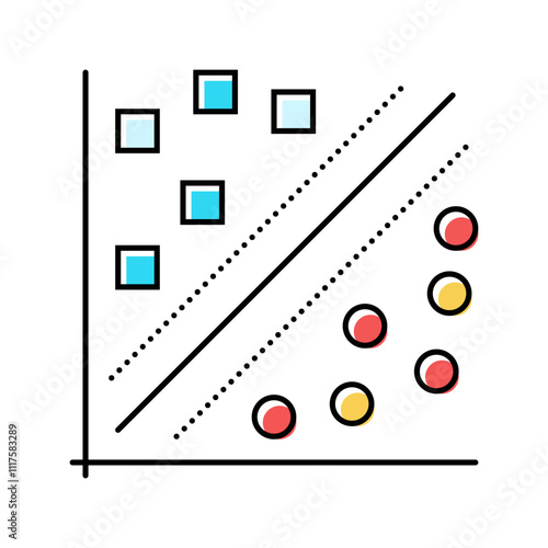 k nearest neighbors knn algorithm color icon vector. k nearest neighbors knn algorithm sign. isolated symbol illustration