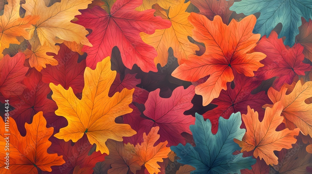 A collection of autumn leaves. A collection of autumn leaves.