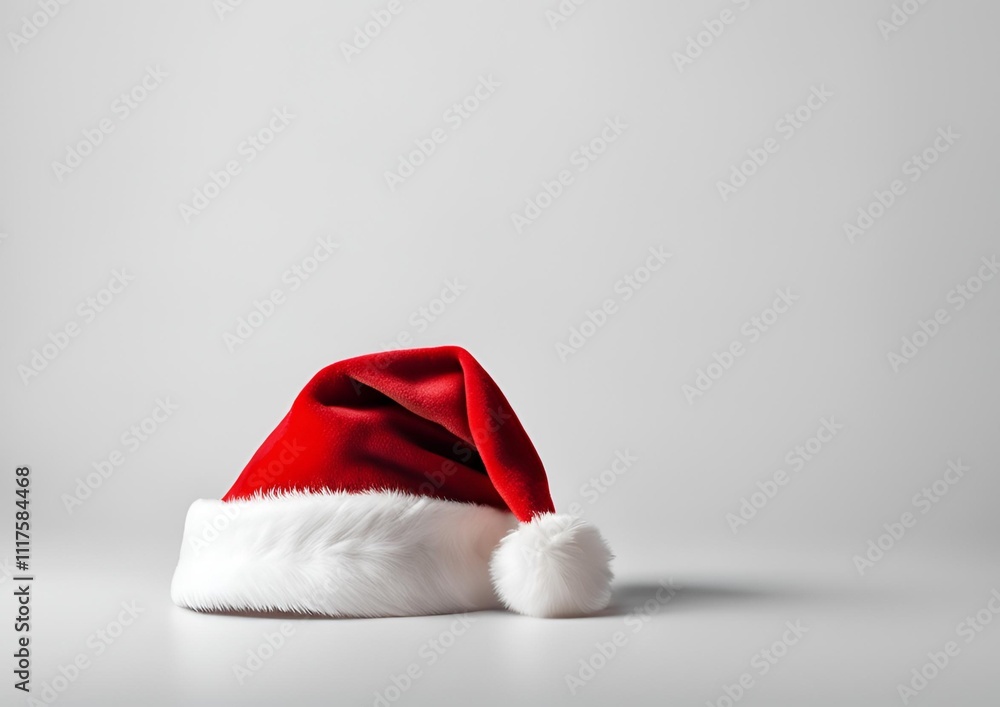 set of santa claus hat on white light background set of santa claus hat on white light background