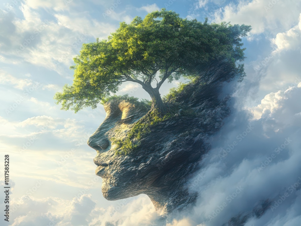 Tree Mind Flow Engage with a unique image of a tree growing from the mind, promoting ...
