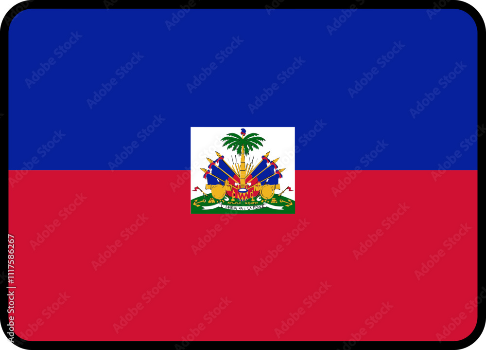 Naklejka premium Haiti Flag Rounded Rectangle Icon