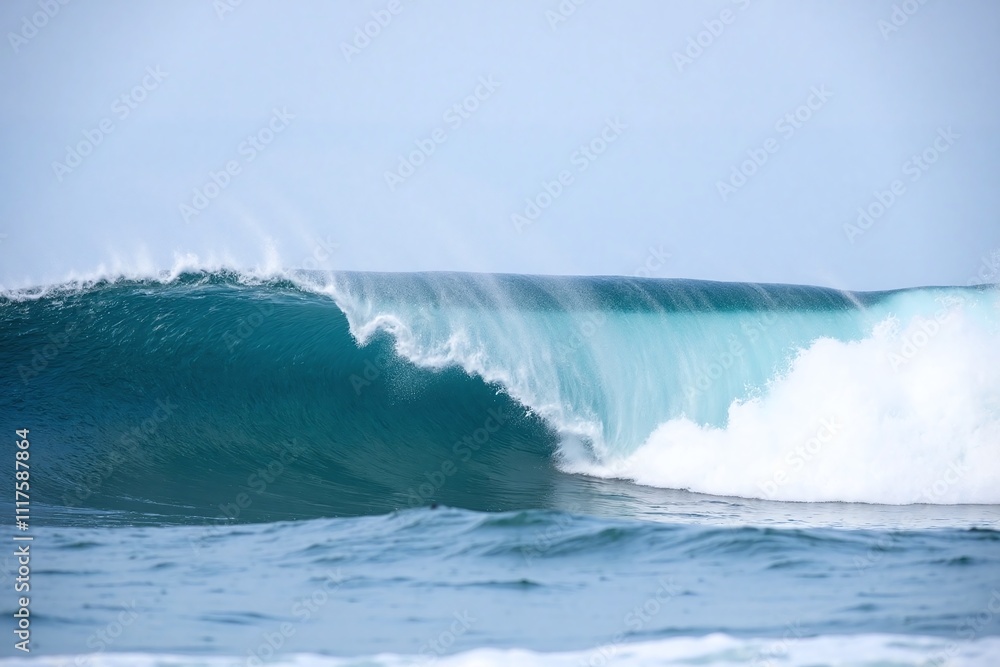 Rolling ocean wave crest foam turquoise color depth movement Rolling ocean wave crest foam turquoise color depth movement