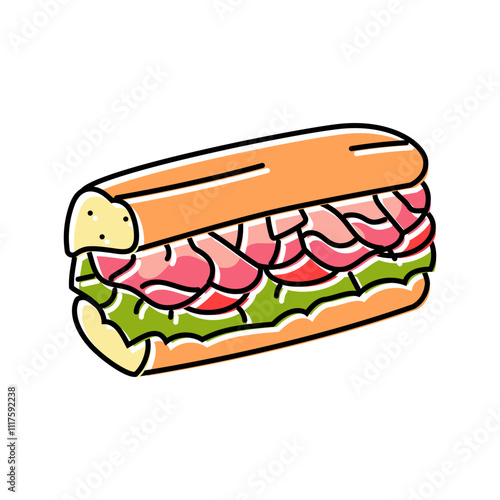 sandwich fast food color icon vector. sandwich fast food sign. isolated symbol illustration
