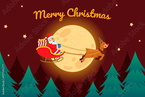 Santa Claus Passing Fullmoon Nite
