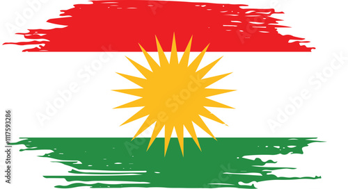 Quadro su tela Brush On Iraqi kurdistan Flag