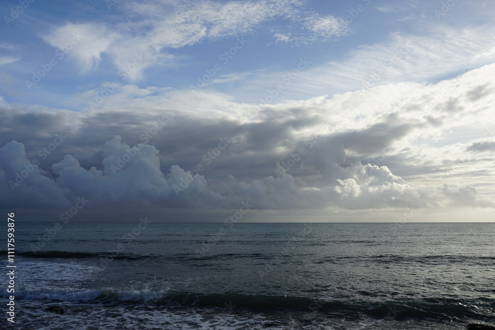 Storm wind at sea. Waves and thunderclouds. Horizon. The elements in all their glory. Storm wind at sea. Waves and thunderclouds. Horizon. The elements in all their glory.