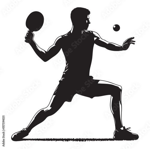 table tennis silhouette vector illustration