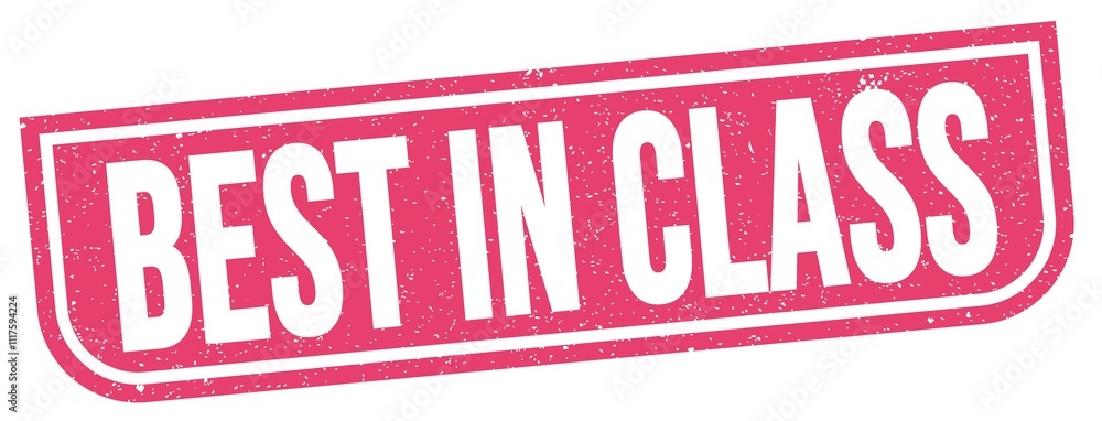 BEST IN CLASS text written on pink stamp sign. BEST IN CLASS text written on pink stamp sign.