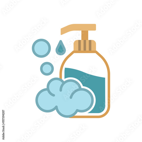 Liquid soap icon features clean lines and elegance, enhancing any digital concept.