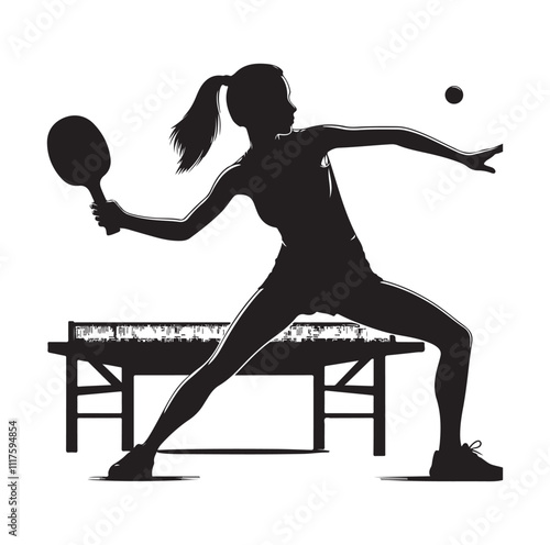 table tennis silhouette vector illustration