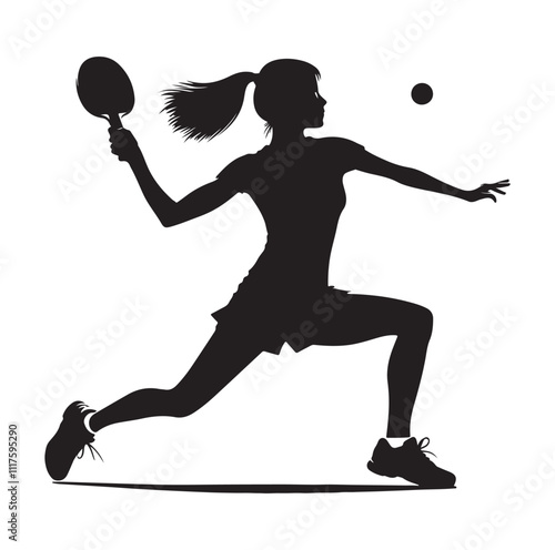 table tennis silhouette vector illustration