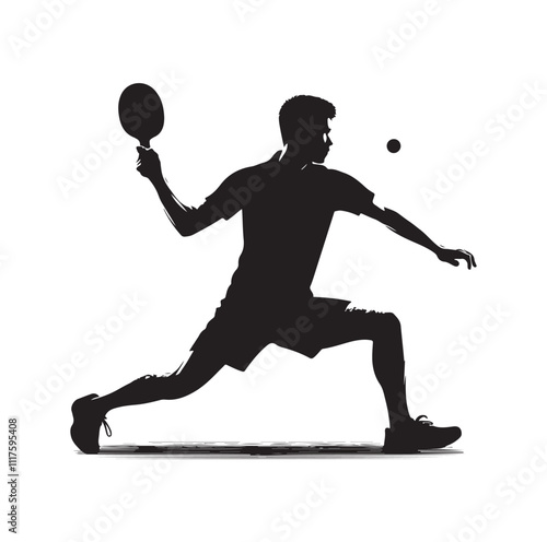 table tennis silhouette vector illustration