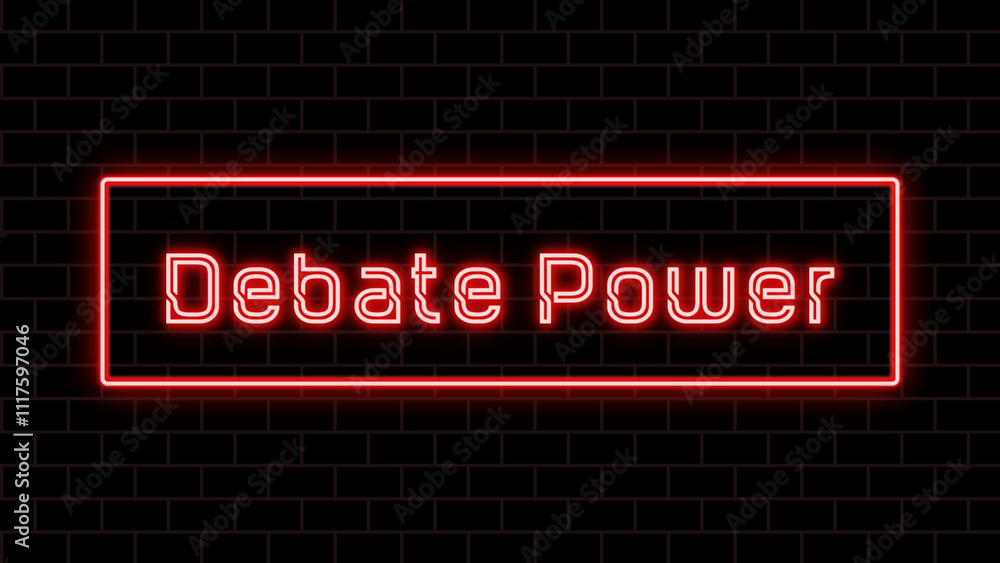 Debate Power のネオン文字イラスト Debate Power のネオン文字イラスト