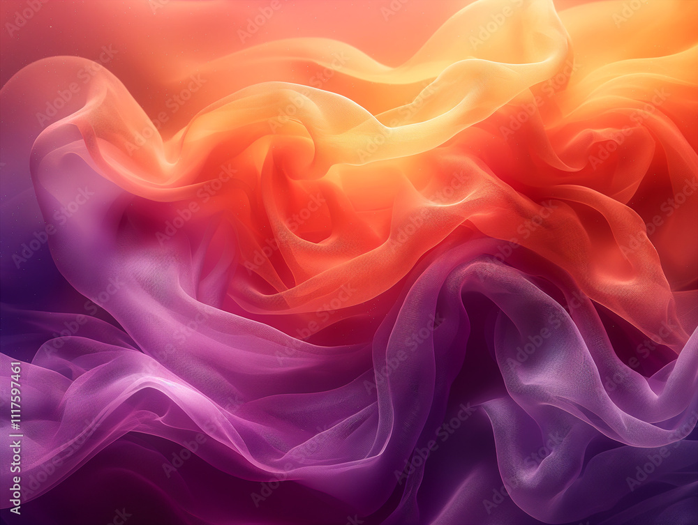 Obraz premium Colorful silk fabric swirls create an abstract composition. Generative AI
