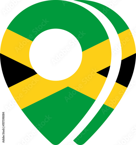 Free Download Jamaica flag on Map Icon - GFXLoad