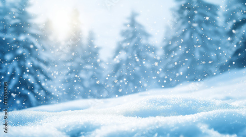 Wallpaper Mural Snowfall in a Pine Forest on a Sunny Winter Day Torontodigital.ca