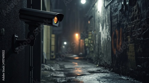 Wallpaper Mural Security Camera in a Dark Alley Torontodigital.ca