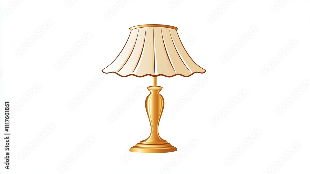 Obraz premium Bedside lamp 2D logo on a white background