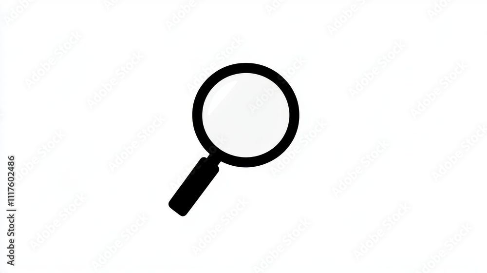 A magnifying glass icon, designed in a simple style. It's meant to represent searching and finding information, a common concept in business. A magnifying glass icon, designed in a simple style. It's meant to represent searching and finding information, a common concept in business.