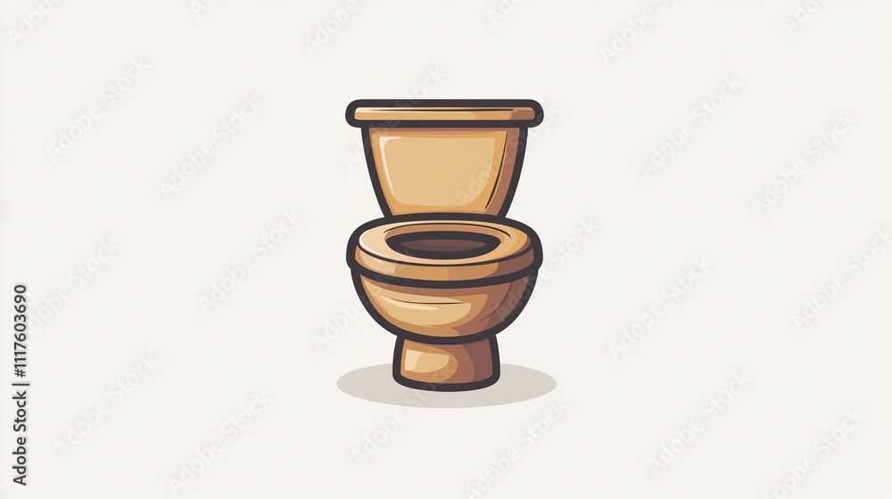 Modern toilet 2D logo on a white background Modern toilet 2D logo on a white background