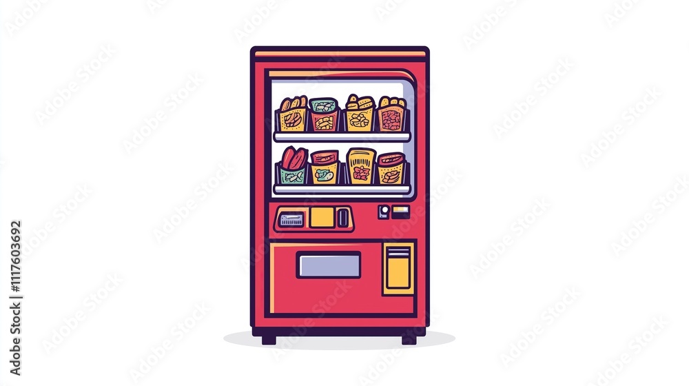 Vending machine with snacks 2D logo on a white background Vending machine with snacks 2D logo on a white background